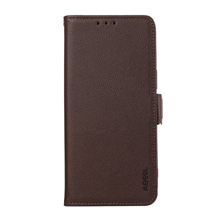 ABEEL For Motorola Edge 60 Fusion 5G Case Litchi Texture Leather RFID Blocking Phone Cover - Brown