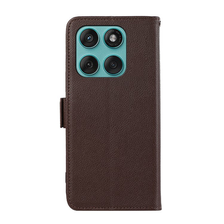 ABEEL For Motorola Edge 60 Fusion 5G Case Litchi Texture Leather RFID Blocking Phone Cover - Brown