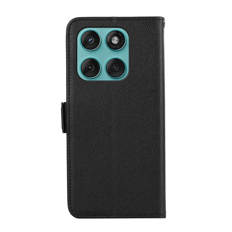 ABEEL For Motorola Edge 60 Fusion 5G Case Litchi Texture Leather RFID Blocking Phone Cover - Black
