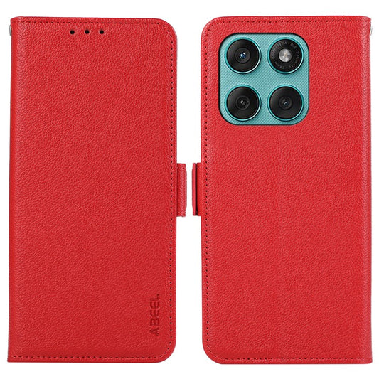 ABEEL For Motorola Edge 60 Fusion 5G Case Litchi Texture Leather RFID Blocking Phone Cover - Red