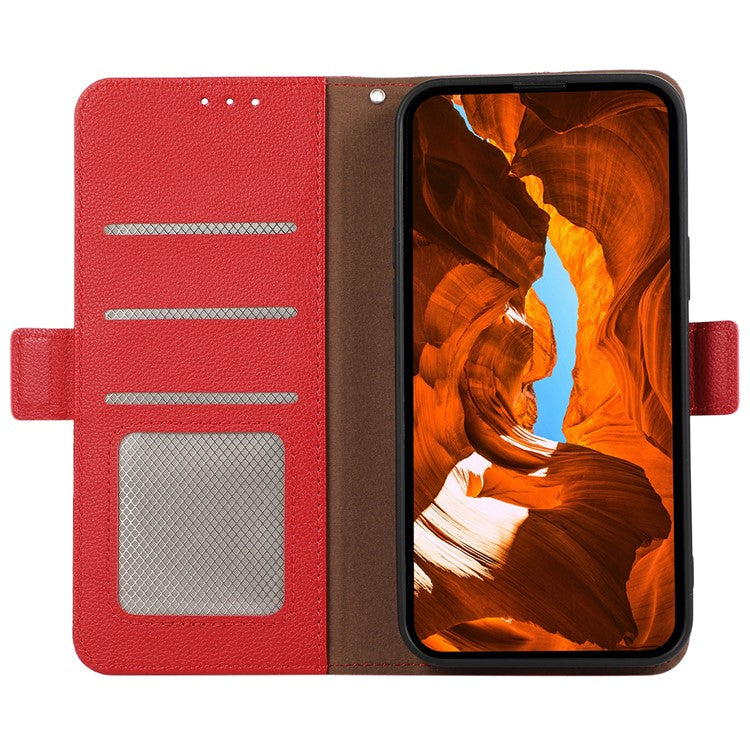 ABEEL For Motorola Edge 60 Fusion 5G Case Litchi Texture Leather RFID Blocking Phone Cover - Red