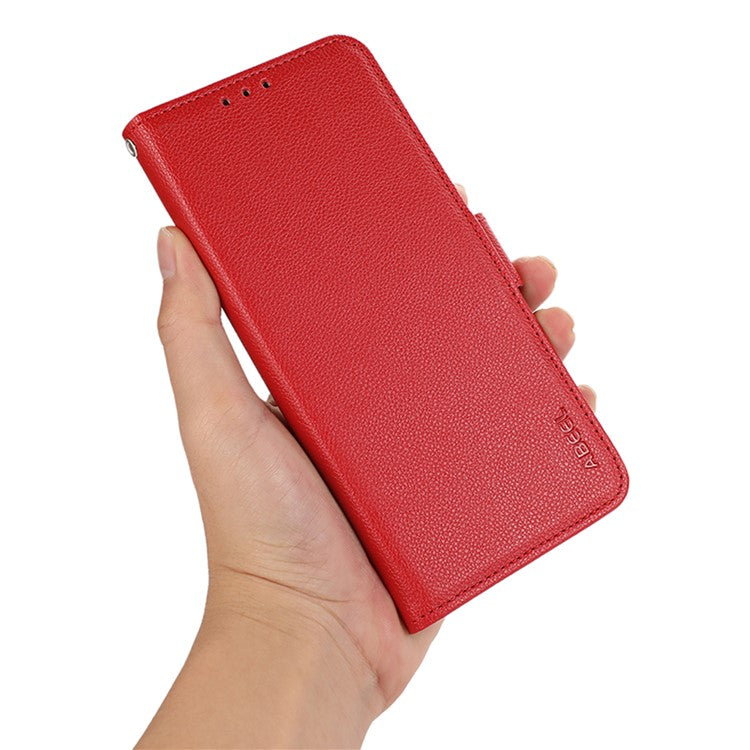 ABEEL For Motorola Edge 60 Fusion 5G Case Litchi Texture Leather RFID Blocking Phone Cover - Red