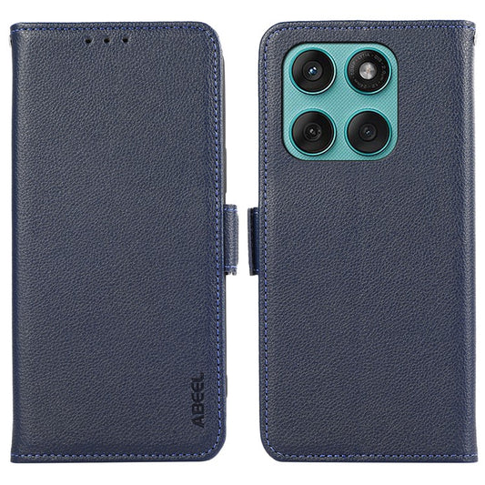 ABEEL For Motorola Edge 60 Fusion 5G Case Litchi Texture Leather RFID Blocking Phone Cover - Blue