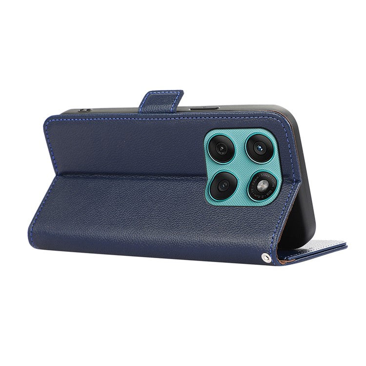 ABEEL For Motorola Edge 60 Fusion 5G Case Litchi Texture Leather RFID Blocking Phone Cover - Blue