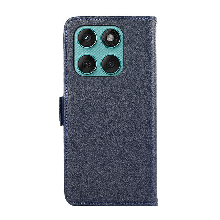 ABEEL For Motorola Edge 60 Fusion 5G Case Litchi Texture Leather RFID Blocking Phone Cover - Blue
