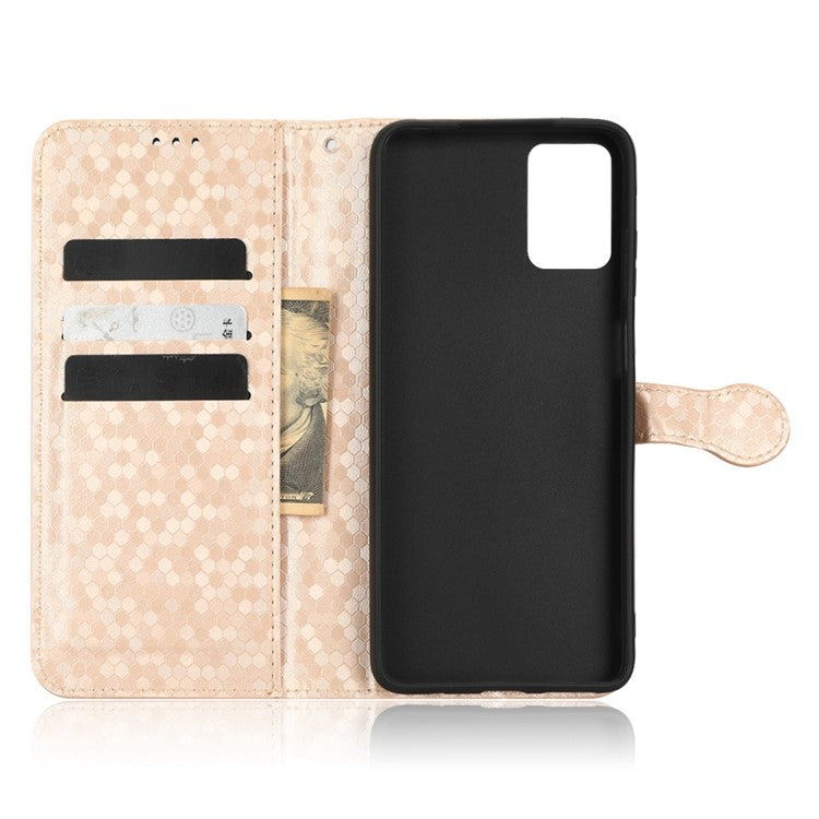 Cell Phone Cover For Motorola Moto E22i 4G / E22 4G Dot Pattern Imprinted Flip Wallet Case Magnetic PU Leather Stand Phone Shell with Strap - Rose Gold