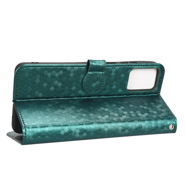 Cell Phone Cover For Motorola Moto E22i 4G / E22 4G Dot Pattern Imprinted Flip Wallet Case Magnetic PU Leather Stand Phone Shell with Strap - Green