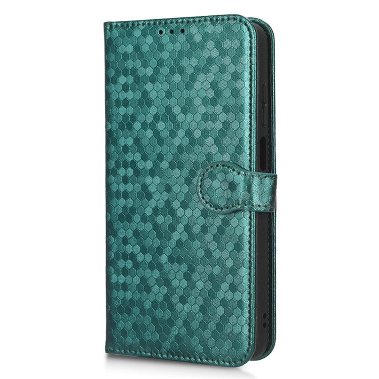 Cell Phone Cover For Motorola Moto E22i 4G / E22 4G Dot Pattern Imprinted Flip Wallet Case Magnetic PU Leather Stand Phone Shell with Strap - Green