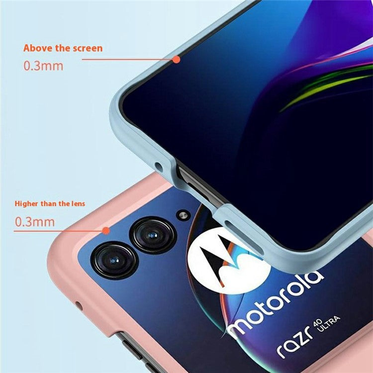 For Motorola Razr 60 Case Hinge Protection Skin-Touch PC Phone Cover - Pink