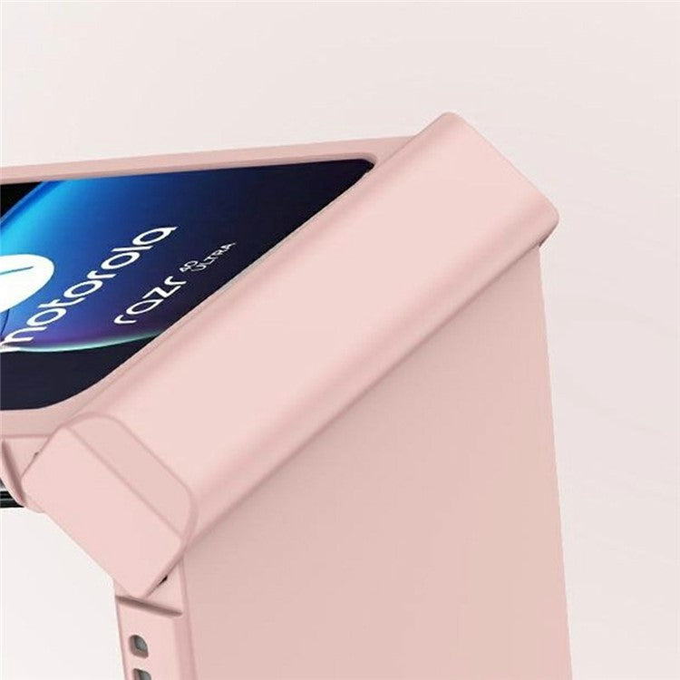 For Motorola Razr 60 Case Hinge Protection Skin-Touch PC Phone Cover - Pink