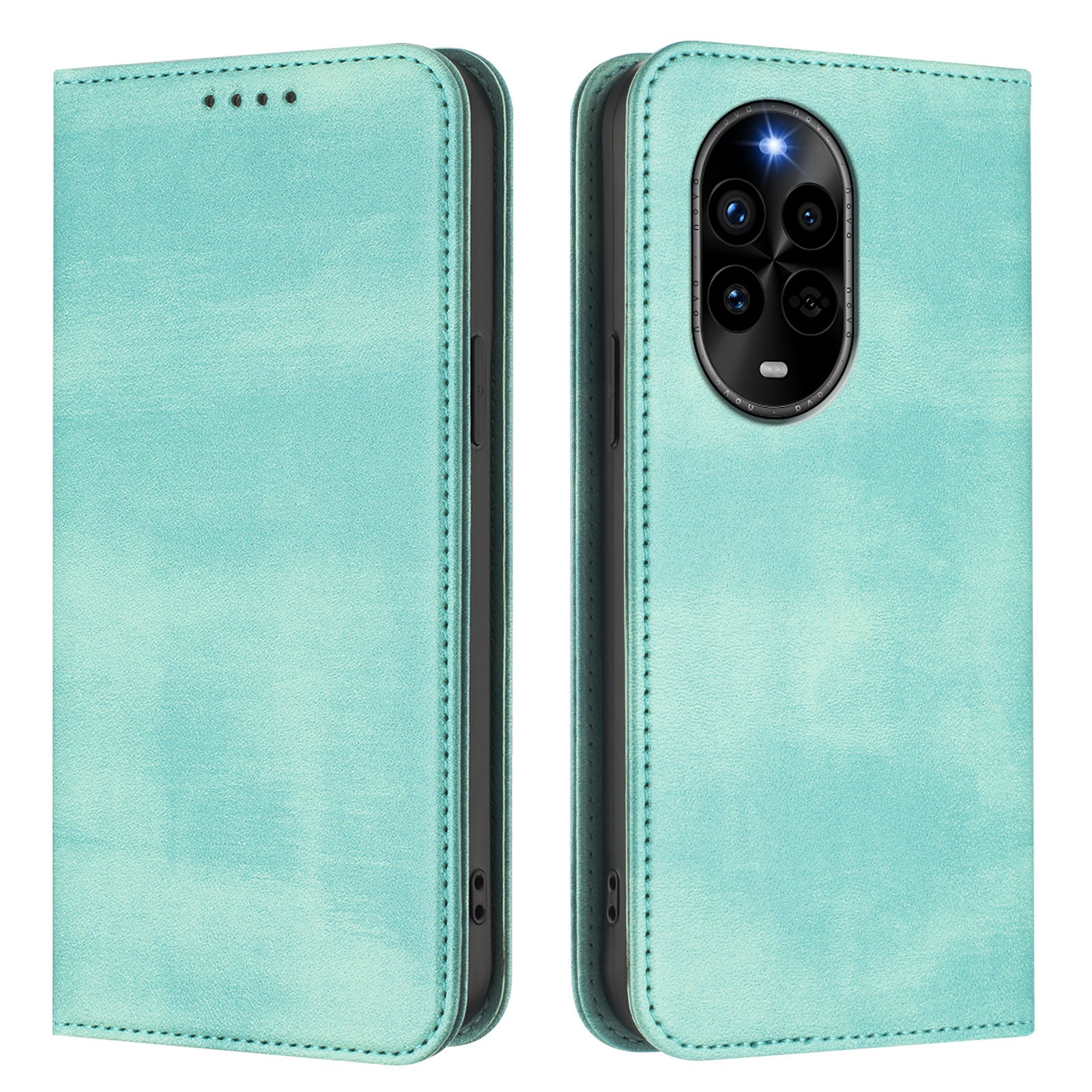 For Huawei nova 13 Pro 5G Wallet Cases Retro Texture RFID Blocking Leather Phone Cover - Mint Green