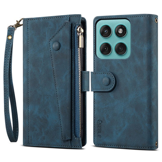 ESEBLE Star Series For Motorola Moto G Stylus 5G (2025) / Edge 60 Stylus 5G Case Zipper Wallet Leather Stand Phone Cover - Blue