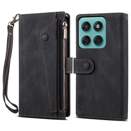 ESEBLE Star Series For Motorola Moto G Stylus 5G (2025) / Edge 60 Stylus 5G Case Zipper Wallet Leather Stand Phone Cover - Black