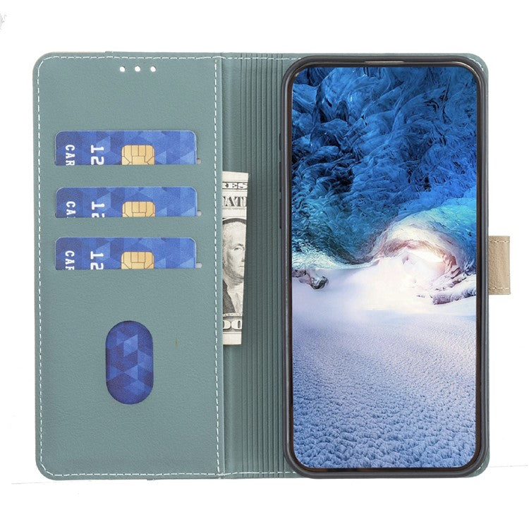 BINFEN COLOR BF33 For Motorola Edge 60 Fusion 5G Leather Case Splicing Color RFID Blocking Wallet Stand Phone Cover - Green