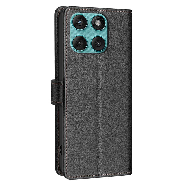 BINFEN COLOR BF32 For Motorola Edge 60 Fusion 5G Leather Case Wallet RFID Blocking Phone Cover - Black