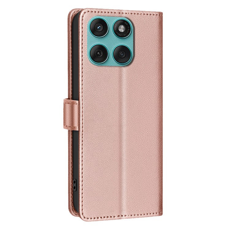 BINFEN COLOR BF32 For Motorola Edge 60 Fusion 5G Leather Case Wallet RFID Blocking Phone Cover - Rose Gold