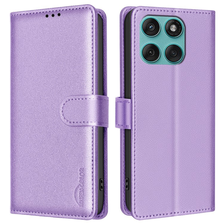 BINFEN COLOR BF32 For Motorola Edge 60 Fusion 5G Leather Case Wallet RFID Blocking Phone Cover - Purple