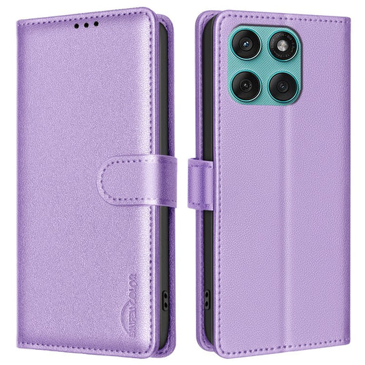 BINFEN COLOR BF32 For Motorola Edge 60 Fusion 5G Leather Case Wallet RFID Blocking Phone Cover - Purple