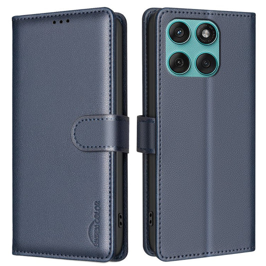 BINFEN COLOR BF32 For Motorola Edge 60 Fusion 5G Leather Case Wallet RFID Blocking Phone Cover - Blue