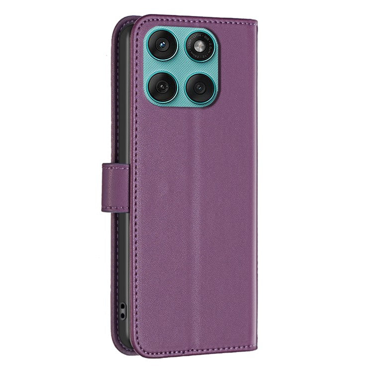BINFEN COLOR BF17 For Motorola Edge 60 Fusion 5G Case Wallet Folio Flip Leather Cover - Dark Purple
