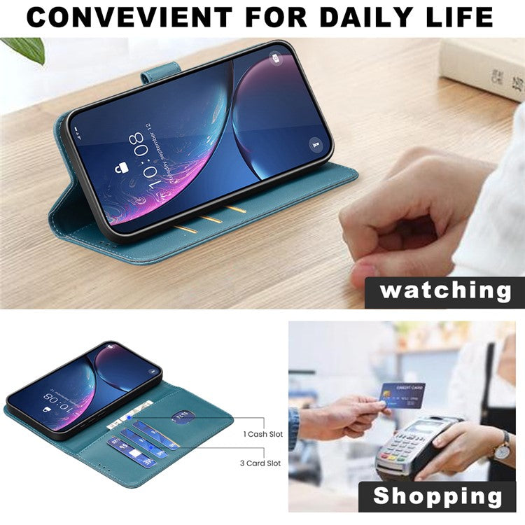 BINFEN COLOR BF17 For Motorola Edge 60 Fusion 5G Case Wallet Folio Flip Leather Cover - Green