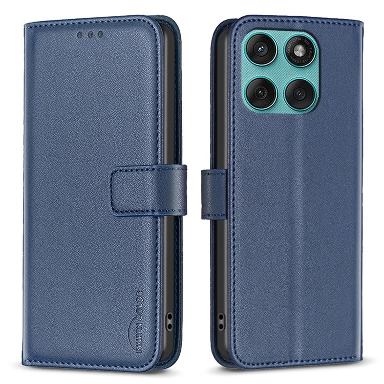 BINFEN COLOR BF17 For Motorola Edge 60 Fusion 5G Case Wallet Folio Flip Leather Cover - Blue