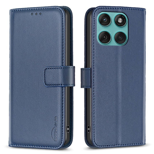BINFEN COLOR BF17 For Motorola Edge 60 Fusion 5G Case Wallet Folio Flip Leather Cover - Blue