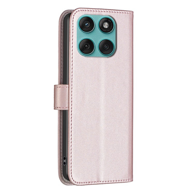 BINFEN COLOR BF17 For Motorola Edge 60 Fusion 5G Case Wallet Folio Flip Leather Cover - Rose Gold