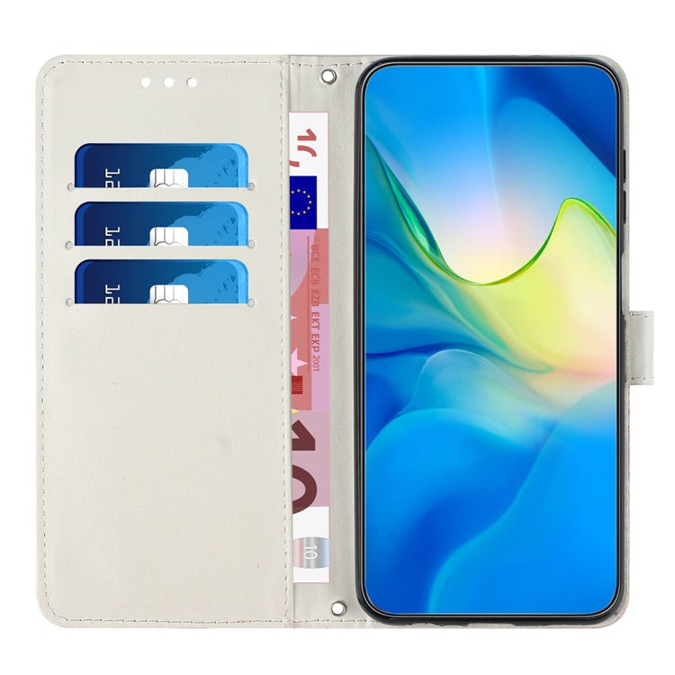 Stand Case for Motorola Edge 60 Fusion 5G / Edge (2025) 5G Marble Pattern PU Leather Wallet Phone Cover - Blue  /  Green