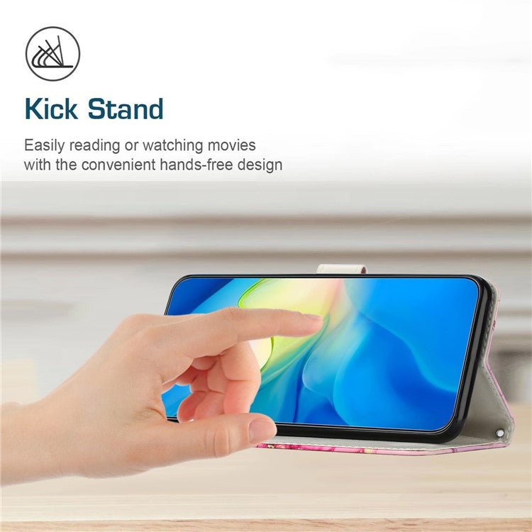 Stand Case for Motorola Edge 60 Fusion 5G / Edge (2025) 5G Marble Pattern PU Leather Wallet Phone Cover - Blue  /  Green