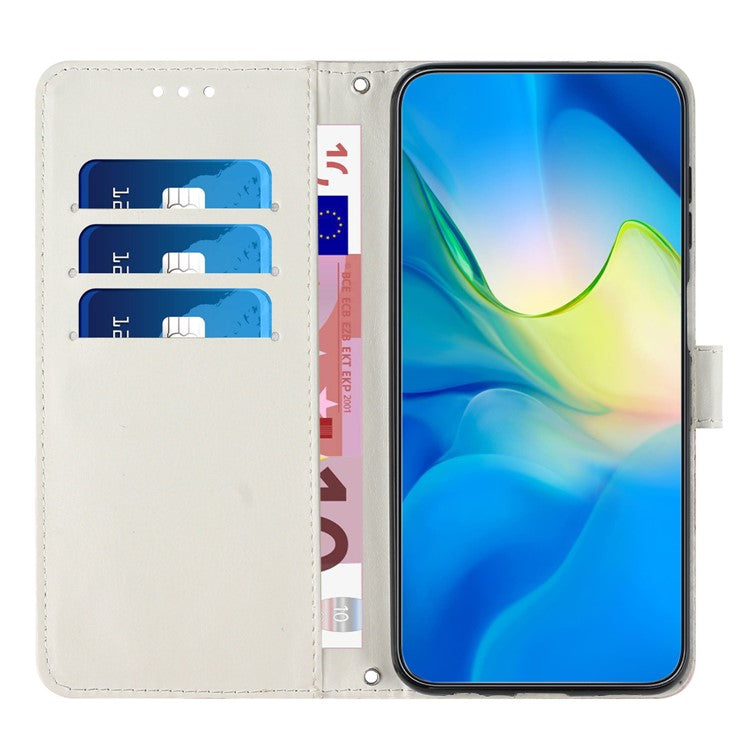 Stand Case for Motorola Edge 60 Fusion 5G / Edge (2025) 5G Marble Pattern PU Leather Wallet Phone Cover - Rose Gold