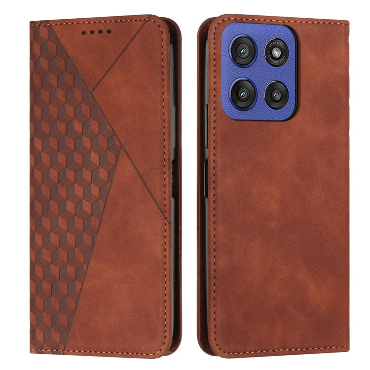 Wallet Case for Motorola Edge 60 Fusion 5G / Edge (2025) 5G Leather Phone Cover Pattern Imprinted - Brown
