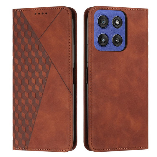 Wallet Case for Motorola Edge 60 Fusion 5G / Edge (2025) 5G Leather Phone Cover Pattern Imprinted - Brown