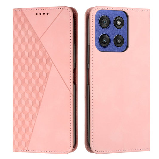Wallet Case for Motorola Edge 60 Fusion 5G / Edge (2025) 5G Leather Phone Cover Pattern Imprinted - Rose Gold