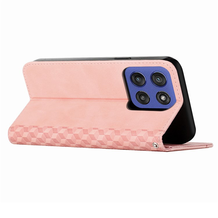 Wallet Case for Motorola Edge 60 Fusion 5G / Edge (2025) 5G Leather Phone Cover Pattern Imprinted - Rose Gold