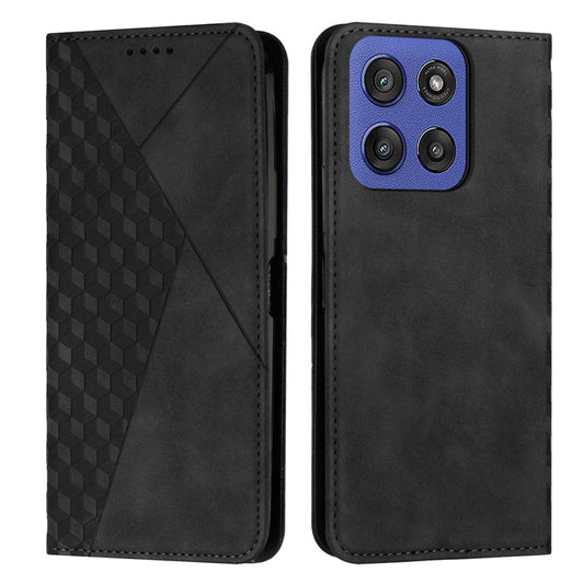 Wallet Case for Motorola Edge 60 Fusion 5G / Edge (2025) 5G Leather Phone Cover Pattern Imprinted - Black