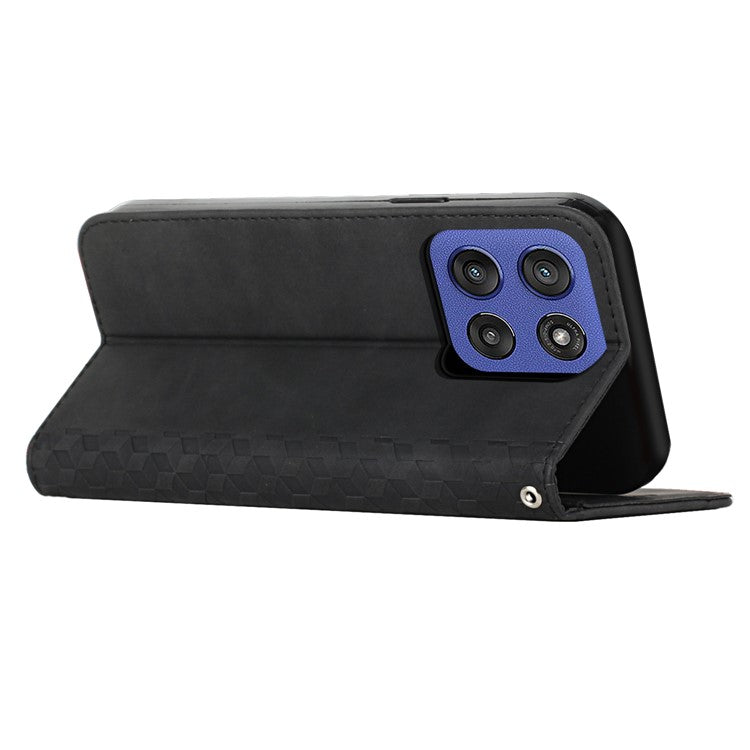 Wallet Case for Motorola Edge 60 Fusion 5G / Edge (2025) 5G Leather Phone Cover Pattern Imprinted - Black