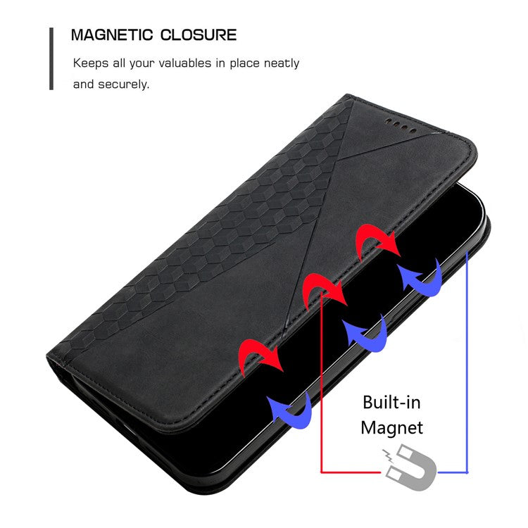 Wallet Case for Motorola Edge 60 Fusion 5G / Edge (2025) 5G Leather Phone Cover Pattern Imprinted - Black