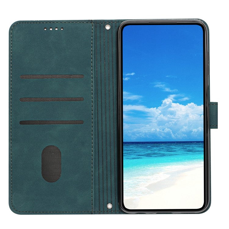 Stand Case for Motorola Edge 60 Fusion 5G / Edge (2025) 5G PU Leather Phone Cover Imprinted Heart Pattern - Green