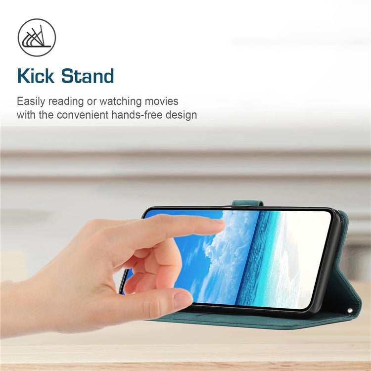 Stand Case for Motorola Edge 60 Fusion 5G / Edge (2025) 5G PU Leather Phone Cover Imprinted Heart Pattern - Green