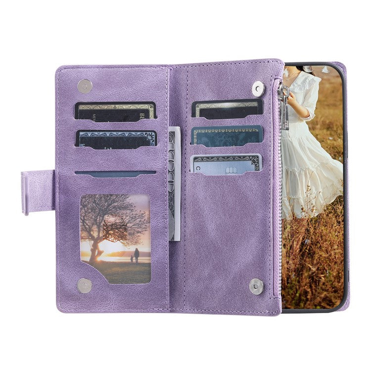 Style 005 For Motorola Edge 60 Fusion 5G Wallet Case Rhombus Stitching Line PU Leather Phone Cover - Purple