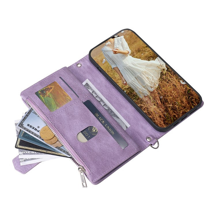 Style 005 For Motorola Edge 60 Fusion 5G Wallet Case Rhombus Stitching Line PU Leather Phone Cover - Purple