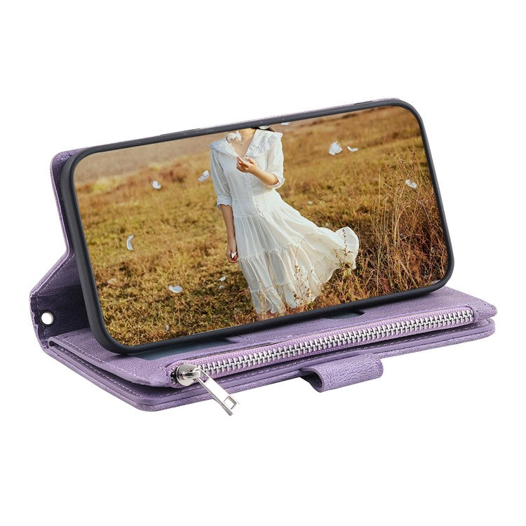 Style 005 For Motorola Edge 60 Fusion 5G Wallet Case Rhombus Stitching Line PU Leather Phone Cover - Purple