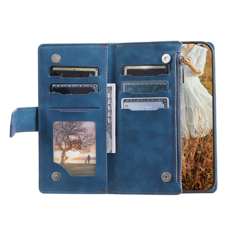 Style 005 For Motorola Edge 60 Fusion 5G Wallet Case Rhombus Stitching Line PU Leather Phone Cover - Blue