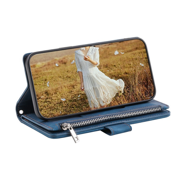 Style 005 For Motorola Edge 60 Fusion 5G Wallet Case Rhombus Stitching Line PU Leather Phone Cover - Blue