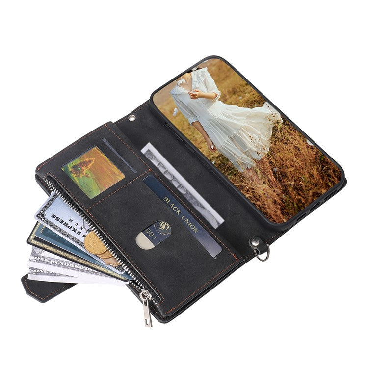 Style 005 For Motorola Edge 60 Fusion 5G Wallet Case Rhombus Stitching Line PU Leather Phone Cover - Black