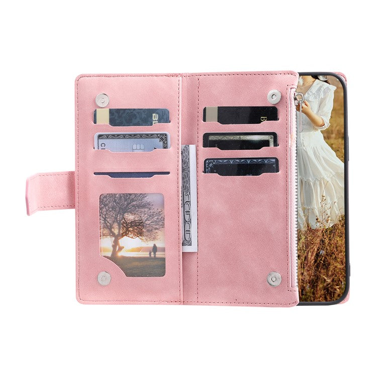 Style 005 For Motorola Edge 60 Fusion 5G Wallet Case Rhombus Stitching Line PU Leather Phone Cover - Rose Gold