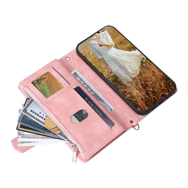 Style 005 For Motorola Edge 60 Fusion 5G Wallet Case Rhombus Stitching Line PU Leather Phone Cover - Rose Gold