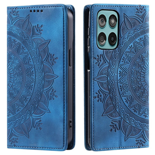 Style-010 For Motorola Edge 60 Fusion 5G Case Magnetic Closing Leather Phone Cover Pattern Imprinted - Blue
