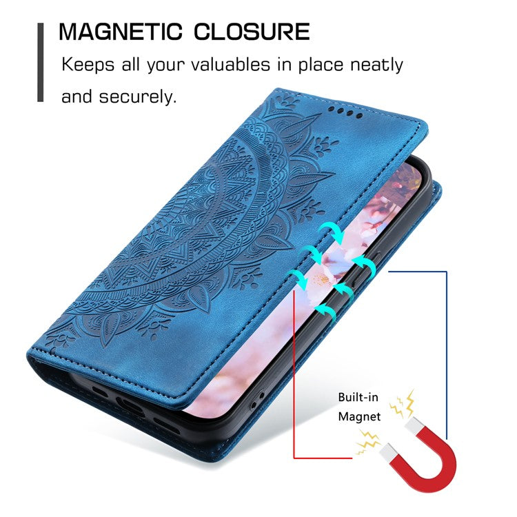 Style-010 For Motorola Edge 60 Fusion 5G Case Magnetic Closing Leather Phone Cover Pattern Imprinted - Blue